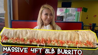 MASSIVE 4FT 8LB quotCHEAT DAYquot BURRITO CHALLENGE in Arkansas RainaisCrazy [upl. by Aivital]