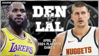 Denver Nuggets vs Los Angeles Lakers Full Game 5 Highlights  Apr 29  2024 NBA Playoffs [upl. by Anait781]