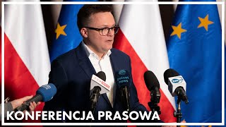 Białystok Konferencja prasowa marszałka Sejmu Szymona Hołowni [upl. by Odlaner]