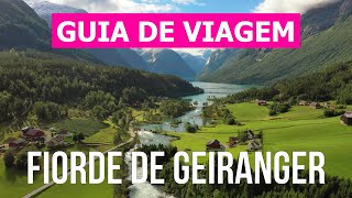 Fiorde de Geiranger em 4k Noruega Geirangerfjord para visitar [upl. by Ettenoitna]