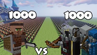 1000 Guard Villagers Vs 1000 Illagers  Minecraft [upl. by Eiramana]