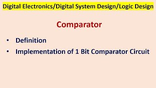 Comparator One 1 bit comparator circuit [upl. by Michon]