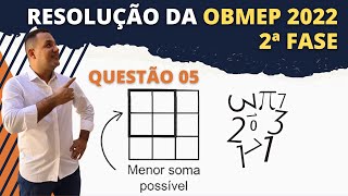 Questão 5  Nível 1  2ª FASE  OBMEP 2022 [upl. by Akeim]