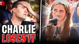 quotPlease Shut Up I Am Talkingquot Girl Gets Triggered by Charlie Kirk [upl. by Nairred]