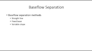 Baseflow Separation Methods [upl. by Meer64]