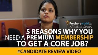 Freshersworld Premium Membership  A Review video by users Get your Job Today [upl. by Yecnay35]