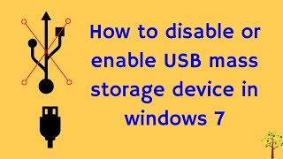 How to disable or enable USB mass storage device in windows 7 [upl. by Dorella]