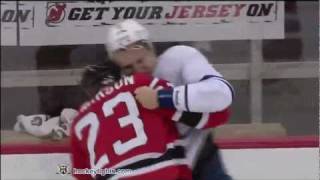 Luke Schenn vs David Clarkson Nov 2 2011 [upl. by Emili]