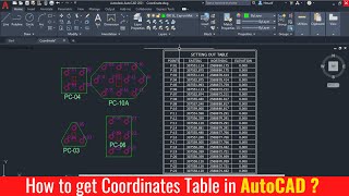 How to get Coordinates Table in AutoCAD [upl. by Adnuahsar]