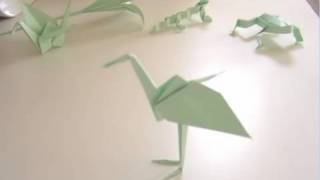 Origami Tsuru crane with legs [upl. by Ateuqahs6]