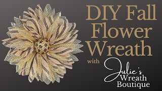 New Fall Flower Wreath Tutorial  Make an Easy Wreath for Your Front Door  Make a Fall Wreath [upl. by Nodnyl119]