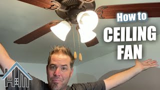 Easily install a Ceiling Fan from an existing light fixture [upl. by Sito]