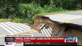 Bulloch County sees extensive flooding road damage from Debby [upl. by Nolaj]