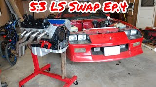 Installing my BUILT 53 LS in my 91 Camaro 3rd Gen LS Swap ep4 [upl. by Amend]