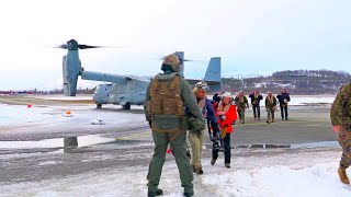 US Marine Corps Commandant arrives in Bardufoss Norway during Cold Response 2022 [upl. by Grewitz]