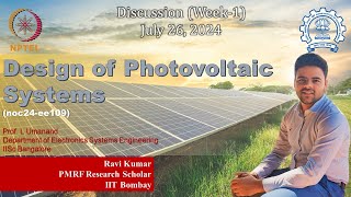 Design of Photovoltaic Systems  NPTEL  noc24ee109  Week1 [upl. by Akinek]