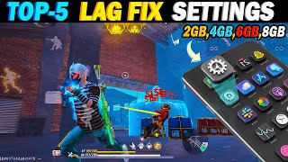 TOP 5 LAG FIX BRAZILIAN🇧🇷 SETTINGS  ⚙️ 2GB3GB4GB6GB8GB RAM  FREE FIRE [upl. by Enorahs]