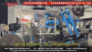 Automatic Mattress Bonnell Spring Bed Net Machine NOBOZD100SSpring Capacity 90 100Springsmin [upl. by Adnirim]