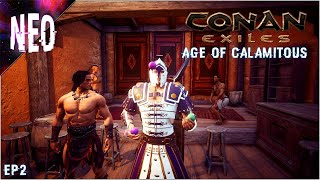 MAKING FRIENDS IN SEPAMARU  AGE OF CALAMITOUS  E2  Conan Exiles Gameplay [upl. by Riamu36]