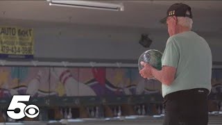 WWII vet who bowls nine games a week celebrates 97th birthday in Fort Smith [upl. by Kcaj]