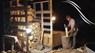 Man Alone Preps for Frozen Winter in Cabin [upl. by Ahsemrak40]