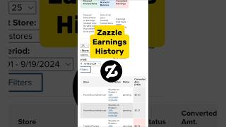 Zazzle Earning History Sept 19 2024 [upl. by Eenaj]