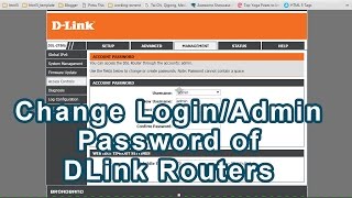 How to change login Password or Admin password on DLink routersDSL 2750U and other DLink Routers [upl. by Klaus]