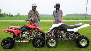 Suzuki LTZ400 vs Honda 400ex The Race Of The 400cc Quads [upl. by Novanod262]