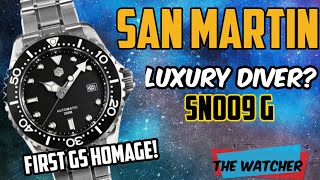 🌟SAN MARTIN🦈 SN009 G  GS Diver Homage  Full Review  The Watcher [upl. by Nahor]