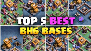 Top 5 Best Builder Hall 6 Bases Link 2023  NEW Bh6 Trophy Bases Copy Link [upl. by Ydna]