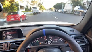 BMW 328i BM3 stage 1 tuned sound amp acceleration in POV [upl. by Airdnaz]