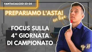 CONSIGLI ANALISI E PROBABILI FORMAZIONI DELLA 4ª GIORNATA GUIDA ASTA FANTACALCIO 202324  EP27 [upl. by Gustaf]