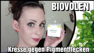 ❤BIOVOLEN Review AktivKressesalbeHilfe bei Pigmentflecken🧐Verlosung😍 [upl. by Allez]