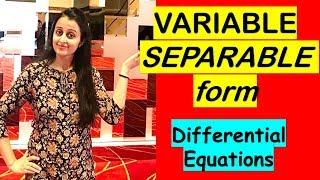 DIFFERENTIAL EQUATIONS VARIABLE SEPARABLE FORMCBSEISC CLASS XII 12thJEENDACETs [upl. by Stace]