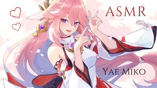 𝒴𝒶𝑒 𝑀𝒾𝓀𝑜 ASMR F4M Genshin Impact  Yae Miko strokes traveler’s hair [upl. by Nahtnamas]