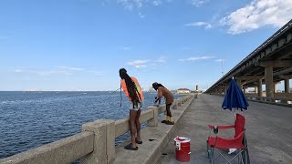 BRIDGE FISHING PENSACOLA BEACH FL FATHERS DAY WEEKEND fishing pensacolabeach viral explore [upl. by Cleaves]