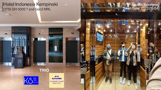 Nice OTIS Traction Elevators at Hotel Indonesia Kempinski Jakarta [upl. by Aneetsirhc767]