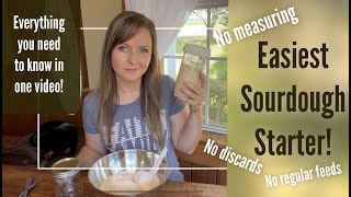 Easiest Sourdough Starter No Measuring No Discards [upl. by Rianon797]