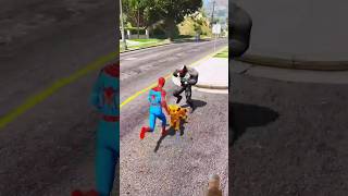 SpiderMan vs venam  SpiderMan save baby lion from venam spiderman venom gta shortfeed shorts [upl. by Shaun]