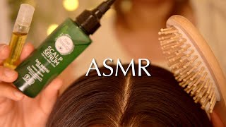 ASMR Hair Care with Wooden brushes and Scalp Serum  No Talking [upl. by Ern728]