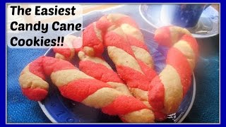 How to Make Super Easy Homemade Candy Cane Cookies 🎄 Jule Stok Småkage [upl. by Atnaloj]