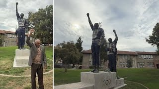 San Jose State honors former athletes behind 1968 Olympics Black Power salute [upl. by Anaeel]