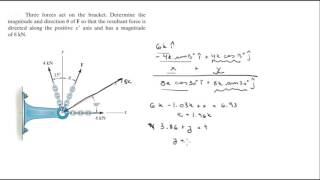 Find F so that FR is directed along the x and is 8kN [upl. by Pascasia920]