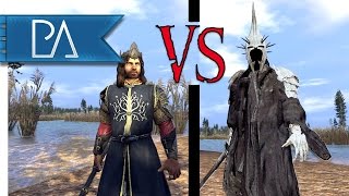 Aragorn VS Witch King Battle of the Dead Marshes  Total War Rise of Mordor Mod Gameplay [upl. by Herta428]