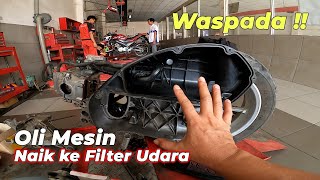 Oli Mesin naik ke Filter udara Tips Mekanik Yamaha Purwakarta [upl. by Luciana221]