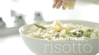 How To Make Fresh Pea Asparagus Risotto [upl. by Akilam]