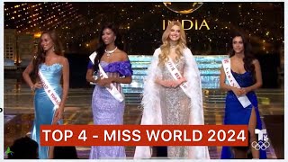 TOP 4  MISS WORLD 2024 [upl. by Annaegroeg]