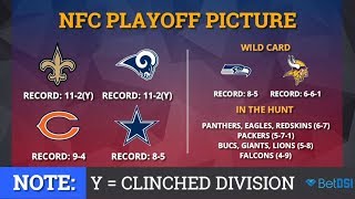 NFL Playoff Picture NFC Clinching Scenarios And Standings Entering Week 15 Of 2018 [upl. by Pengelly262]