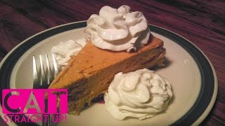 No Bake Pumpkin Cheesecake  Cinnamon Cream Topping  Cait Straight Up [upl. by Schnur]