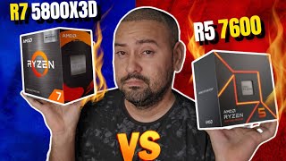 RYZEN 7 5800X3D VS RYZEN 5 7600 DDR4 OU DDR5 QUAL MELHOR CUSTO BENEFÍCIO [upl. by Nahsab]